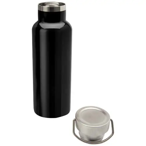 Borraccia in acciaio inox doppio strato con coperchio a vite e manico ad anello da 500 ml