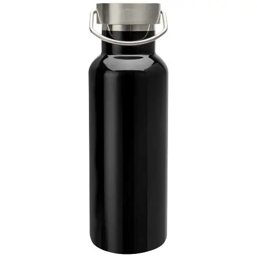 Borraccia in acciaio inox doppio strato con coperchio a vite e manico ad anello da 500 ml