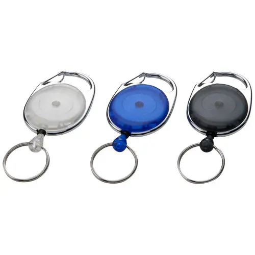 Portachiavi roller con cavo e moschettone porta badge