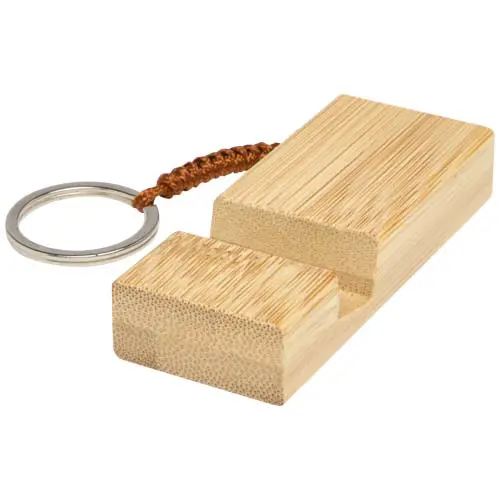 Supporto per telefono in bambù con portachiavi con scatola regalo kraft
