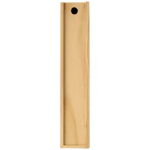 Set di 12 matite colorate in confezione di legno con righello scorrevole