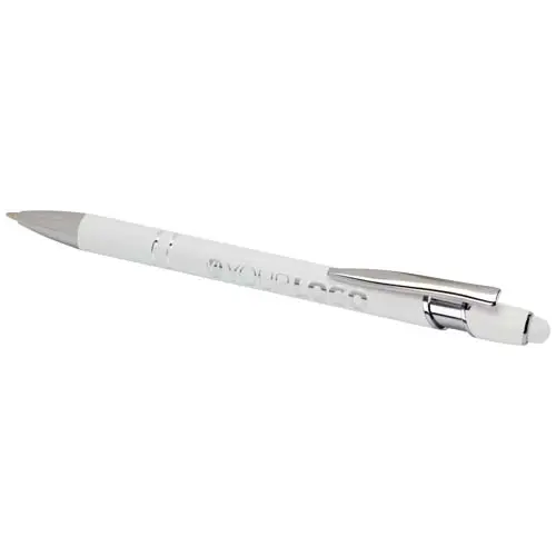 Penna a sfera touch in alluminio riciclato e finitura argentata refill nero