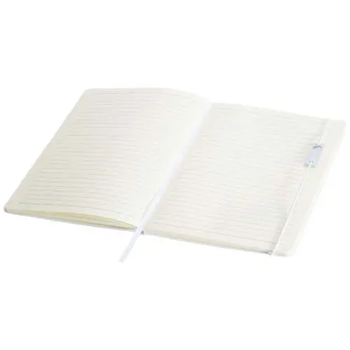 Set block notes A5 fogli a righe con copertina rigida e penna roller confezione regalo in cartone