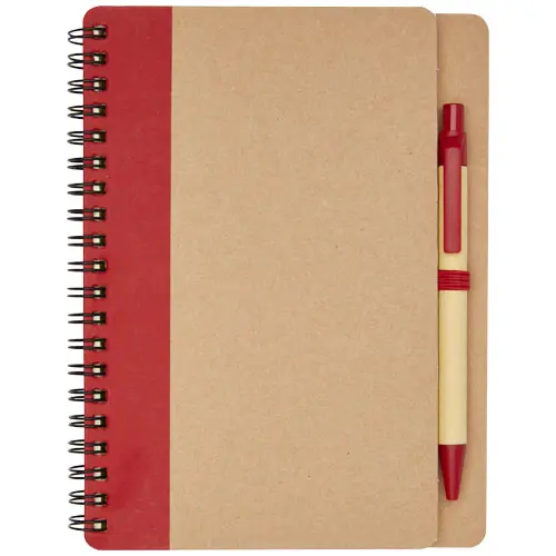 Block notes A6 in carta riciclata con fogli a righe e penna in refill nero