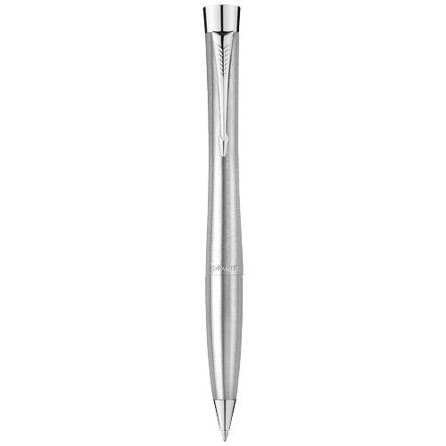 Penna a sfera Parker in alluminio disponibile in due colori nero e argento con meccanismo a scatto in confezione regalo e refill blu