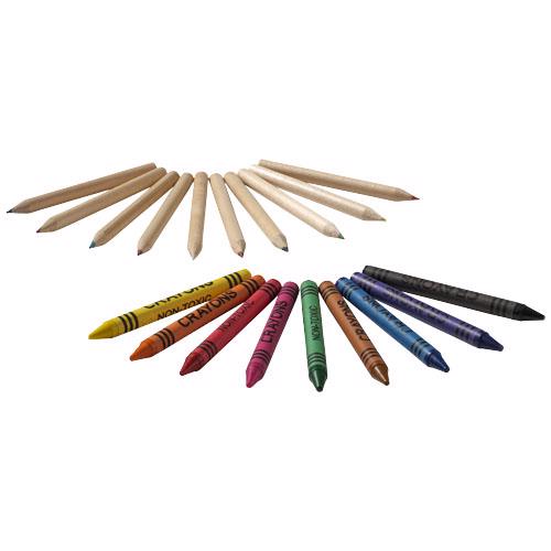 Set di matite e pastelli a cera colorati da 19 pezzi