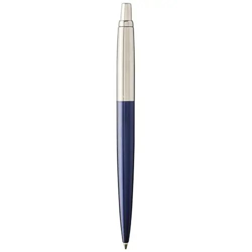 Penna a sfera Parker in acciaio con fusto di color nero e con meccanismo a scatto in confezione regalo e refill blu