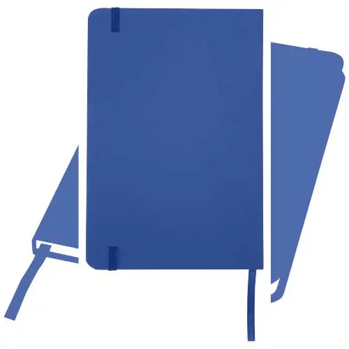 Block notes A5 con rivestimento in PVC e elastico segnalibro coordinati e con 96 pagine puntinate