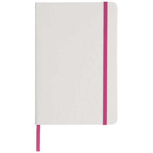 Block note A5 bianco con elastico e segnapagine colorato e 80 pagine a righe