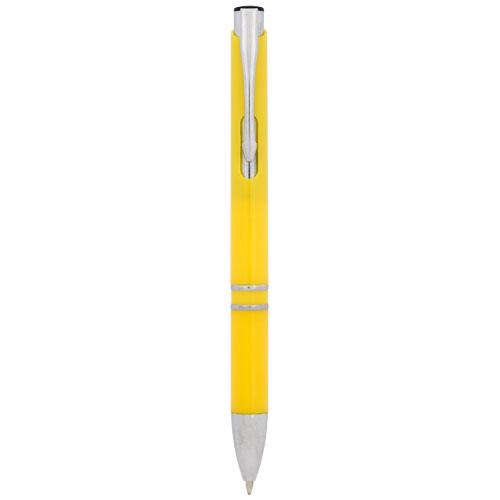 Penna a sfera in ABS disponibile in diverse colorazioni con clip in acciaio e meccanismo a scatto e refill blu