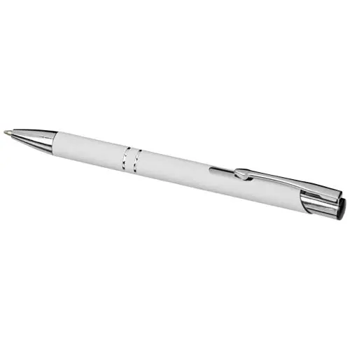 Penna a sfera in alluminio con rivestimento in gomma e finiture cromate refill nero