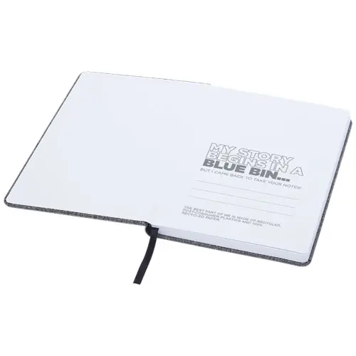 Block note A5 con copertina in tessuto PET riciclato con fogli in carta riciclata a righe portapenne segnalibro e custodia di cartone