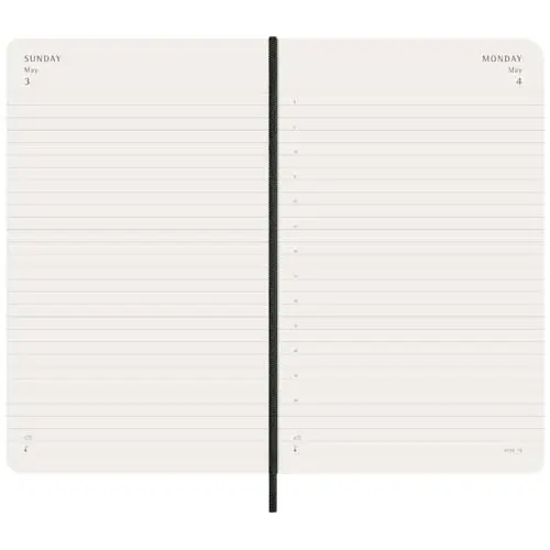 Agenda Moleskine giornaliera 12 mesi con copertina morbida fogli a righe 13x21cm