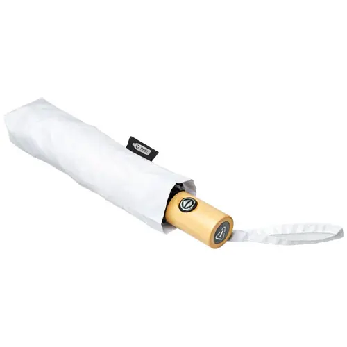 Ombrello pieghevole antivento in RPET con impugnatura in legno e apertura automatica ø980mm