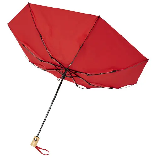 Ombrello pieghevole antivento in RPET con impugnatura in legno e apertura automatica ø980mm