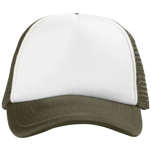 Cappellino con visiera in poliestere con rete a 5 pannelli