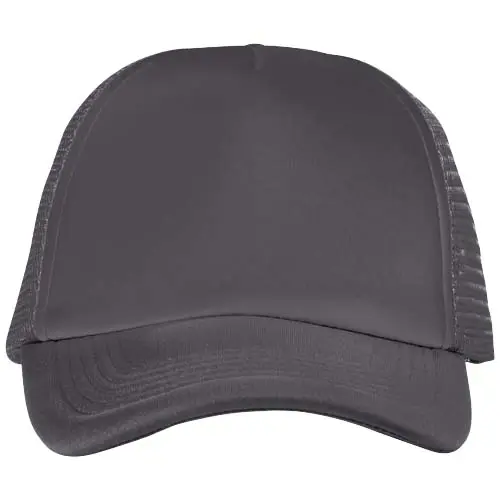 Cappellino con visiera in poliestere con rete a 5 pannelli