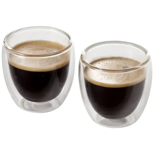 Set di due bicchierini da espresso in vetro borosilicato 70ml