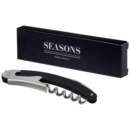 Cavatappi Seasons da sommelier in acciaio inox con tagliacapsule