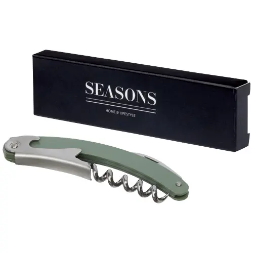 Cavatappi Seasons da sommelier in acciaio inox con tagliacapsule