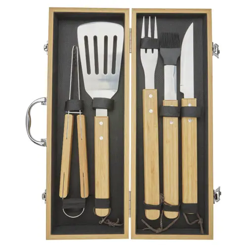 Set per barbecue da 5 pezzi Seasons in una confezione regalo in bambù