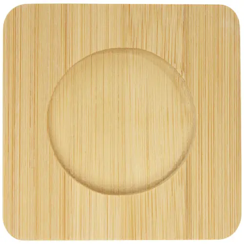 Set di 2 tazzine in vetro a doppia parete da 100 ml con sottobicchiere in bambù