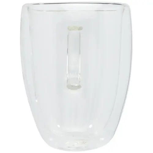 Set di 2 tazze in vetro a doppia parete da 350 ml con sottobicchiere in bambù