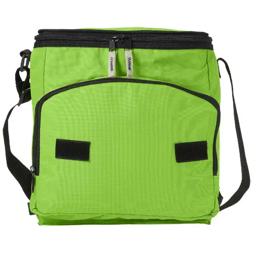 Borsa termica pieghevole in poliestere da 10L con tracolla regolabile e tasca frontale 23x19x25cm