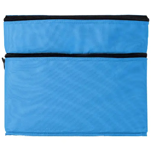 Borsa termica a doppio scomparto in poliestere da 13L con tracolla regolabile 24.5x20x30cm