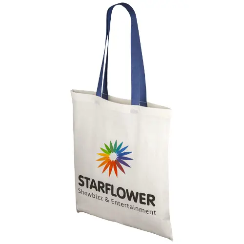 Shopper in cotone con manici lunghi colorati da 100gr 38x42cm