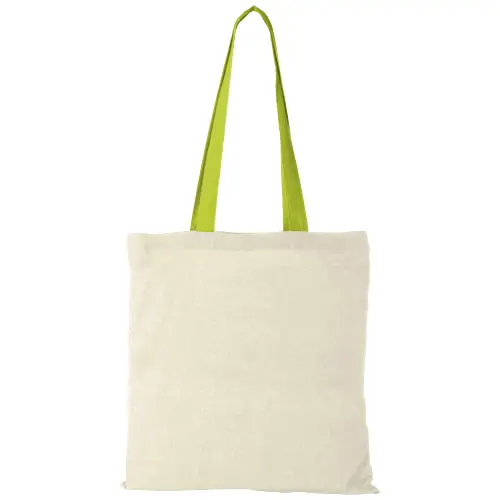 Shopper in cotone con manici lunghi colorati da 100gr 38x42cm