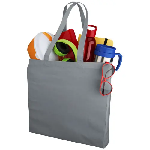 Shopper in cotone con manici lunghi con soffietto disponibile in vari colori da 220gr 38X8X41cm