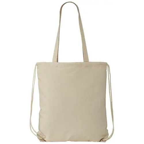 Sacca Shopper in cotone con cordoncino e manici lunghi con chiusura a coulisse da 240gr 38X42cm