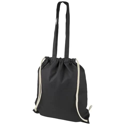 Sacca Shopper in cotone con cordoncino e manici lunghi con chiusura a coulisse da 240gr 38X42cm