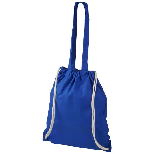 Sacca Shopper in cotone con cordoncino e manici lunghi con chiusura a coulisse da 240gr 38X42cm