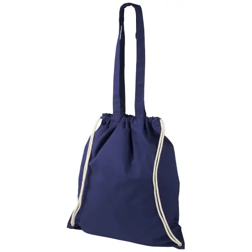 Sacca Shopper in cotone con cordoncino e manici lunghi con chiusura a coulisse da 240gr 38X42cm