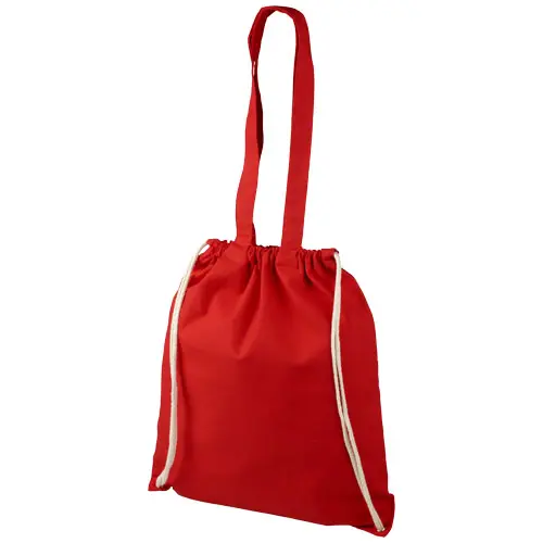 Sacca Shopper in cotone con cordoncino e manici lunghi con chiusura a coulisse da 240gr 38X42cm