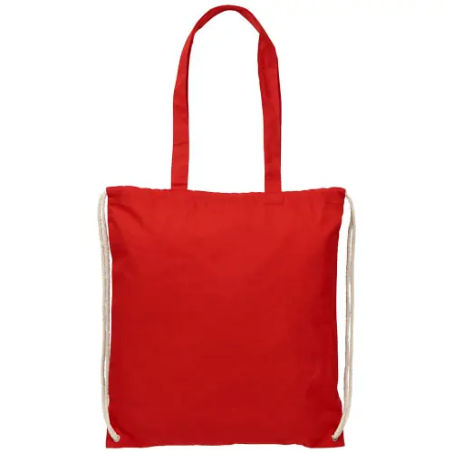 Sacca Shopper in cotone con cordoncino e manici lunghi con chiusura a coulisse da 240gr 38X42cm