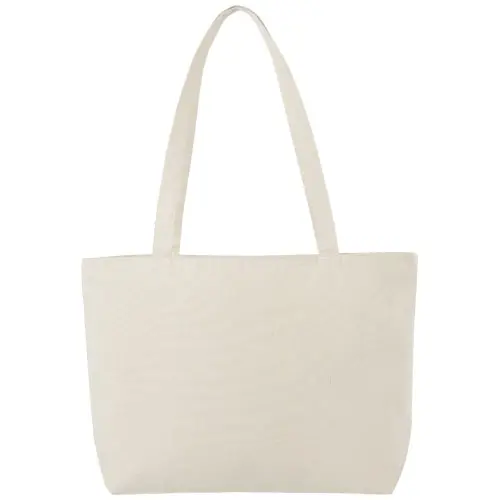 Shopper in cotone 320 gr con zip e manici lunghi 47x11x30cm