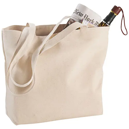 Shopper in cotone 320 gr con zip e manici lunghi 47x11x30cm