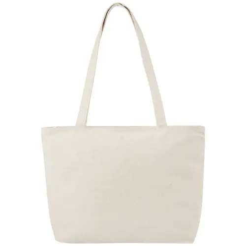 Shopper in cotone 320 gr con zip e manici lunghi 47x11x30cm