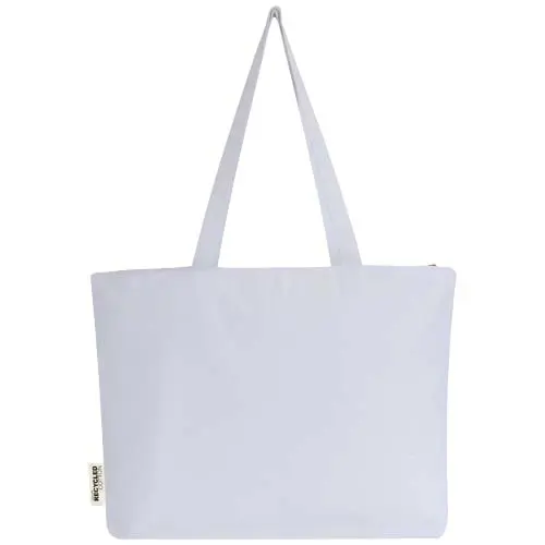 Shopper in cotone 320 gr con zip e manici lunghi 47x11x30cm