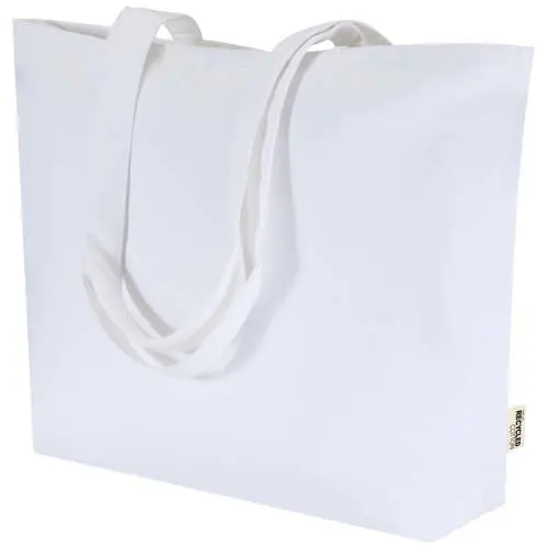 Shopper in cotone 320 gr con zip e manici lunghi 47x11x30cm