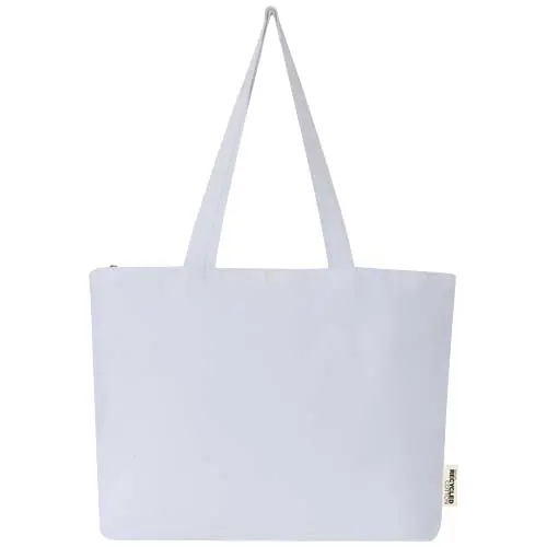 Shopper in cotone 320 gr con zip e manici lunghi 47x11x30cm