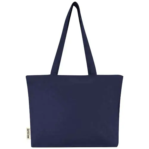 Shopper in cotone 320 gr con zip e manici lunghi 47x11x30cm