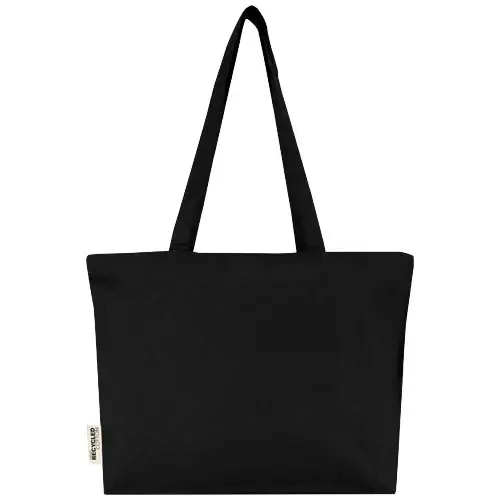 Shopper in cotone 320 gr con zip e manici lunghi 47x11x30cm