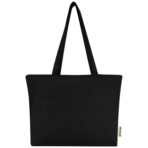 Shopper in cotone 320 gr con zip e manici lunghi 47x11x30cm