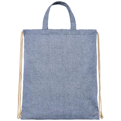 Sacca in cotone riciclato con cordoncino in tessuto disponibili varie colorazioni da 210gr 38x42cm