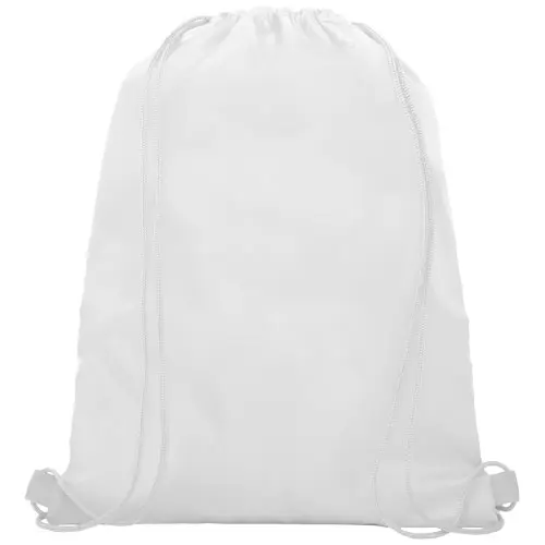 Sacca in poliestere con cordoncino e tasca con passaggio per auricolari da 210D 33x44cm 