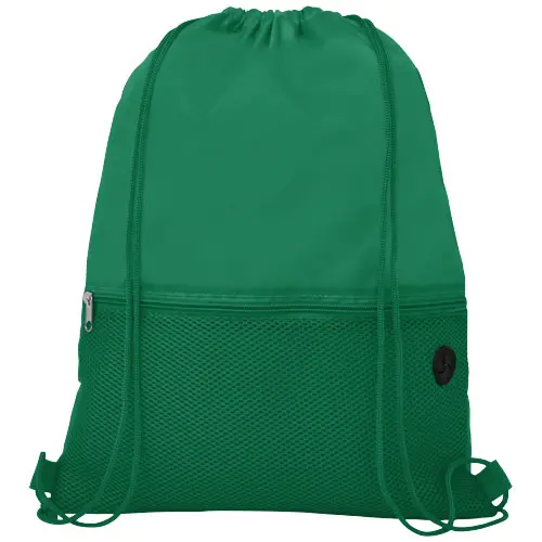 Sacca in poliestere con cordoncino e tasca con passaggio per auricolari da 210D 33x44cm 